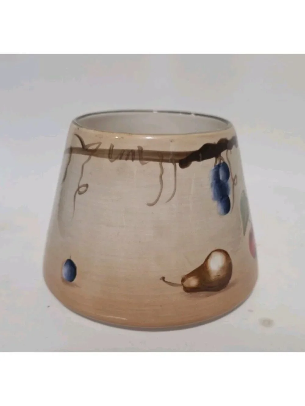 Home Interiors Sonoma Villa Large Jar Candle Shade With Hand Painted Fruit Decor